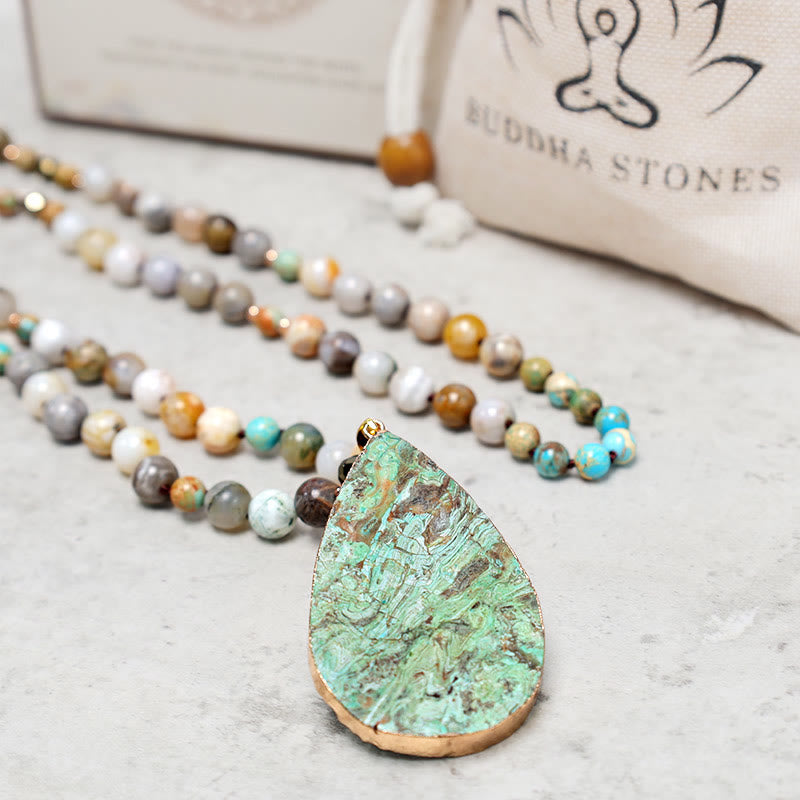 Buddha Stones Natural Ocean Picasso Jasper Beaded Healing Neckace - image 9