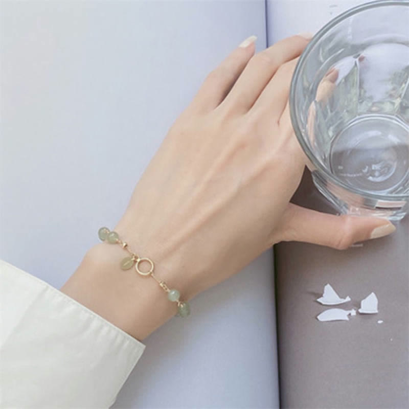 Buddha Stones Unique Natural Hetian Jade 14K Gold filled Luck Beaded Bracelet - image 3