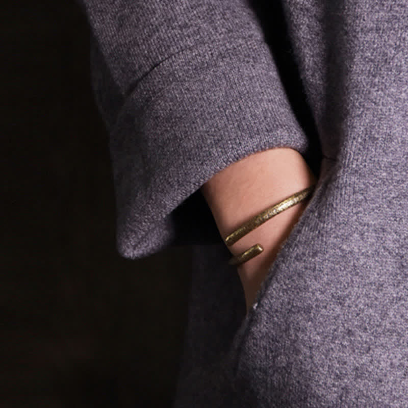 Buddha Stones Rustic Design Copper Balance Adjustable Cuff Bracelet - image 1