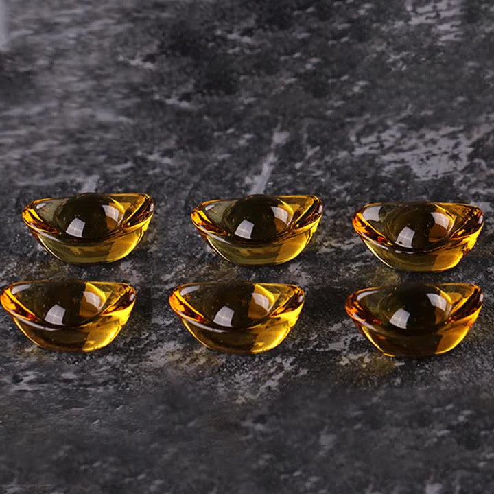 Buddha Stones Handmade Liuli Crystal Treasure Bowl Art Piece Home Decoration - image 9