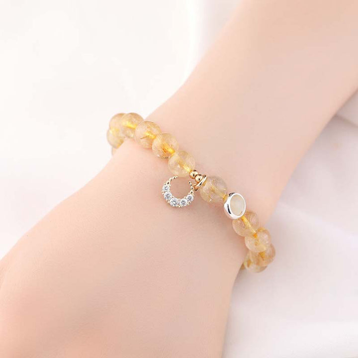 Citrine Luck Protection Moon Charm Bracelet - image 3