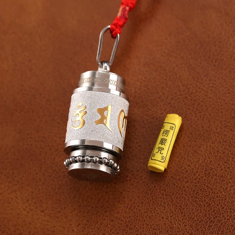 Buddha Stones Tibet Om Mani Padme Hum Shurangama Mantra Titanium Steel Wisdom Amulet Necklace Pendant - image 11