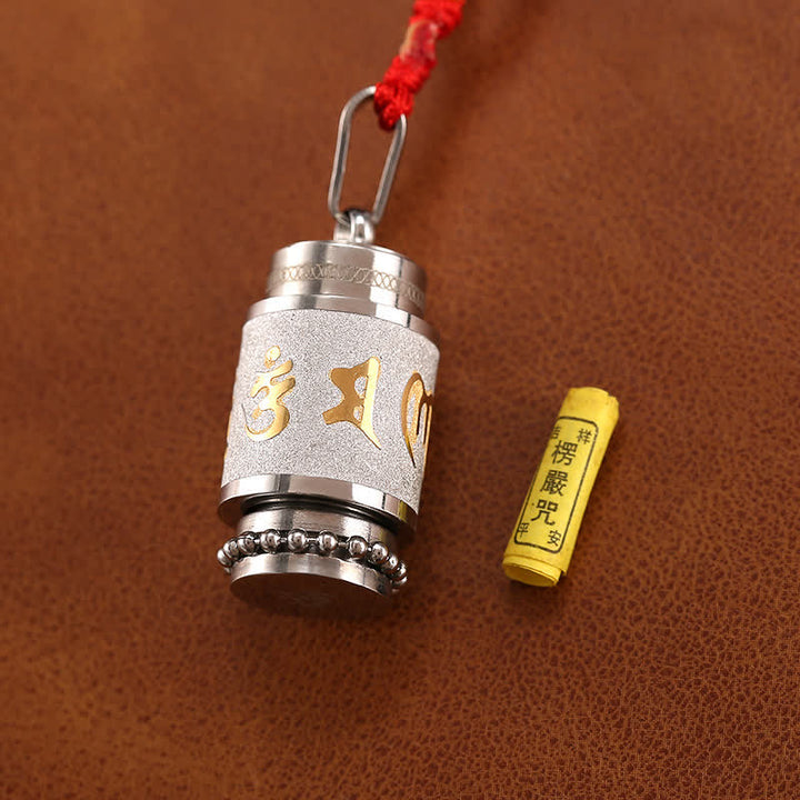 Buddha Stones Tibet Om Mani Padme Hum Shurangama Mantra Titanium Steel Wisdom Amulet Necklace Pendant - image 11