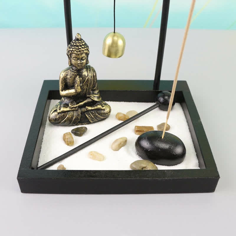Buddha Statue Rocks Meditation Peace Zen Garden Set Home Decoration - image 6