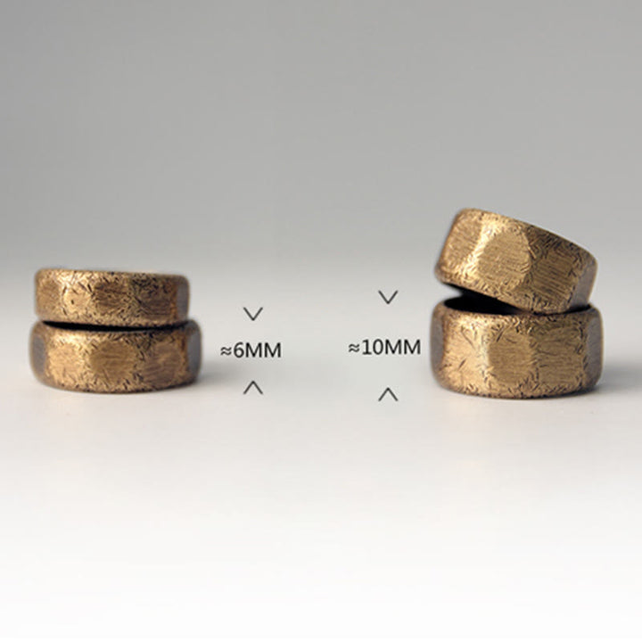 Buddha Stones Tibetan Simple Design Copper Brass Frosted Wealth Ring - image 18