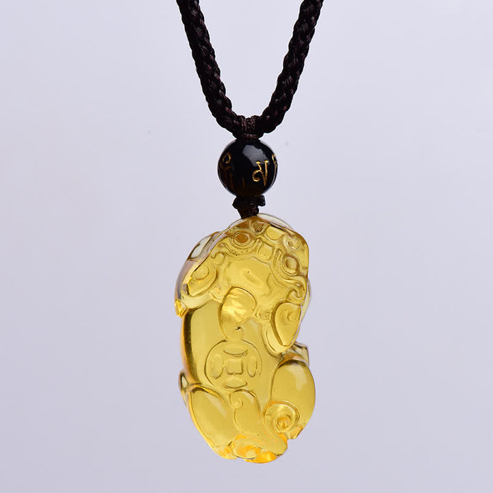 Buddha Stones FengShui Citrine PiXiu Wealth Necklace Pendant - image 9