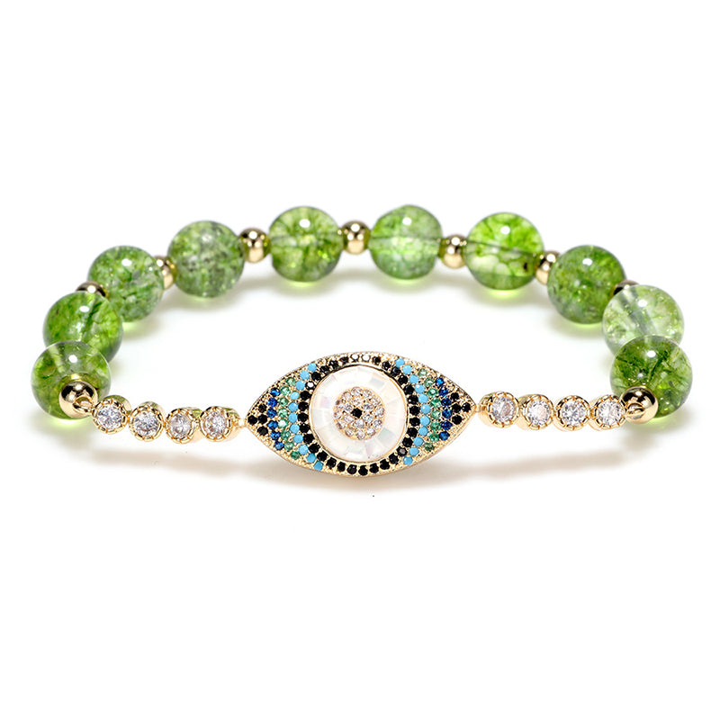 Buddha Stones Natural Peridot Evil Eye Abundance Bracelet - image 0