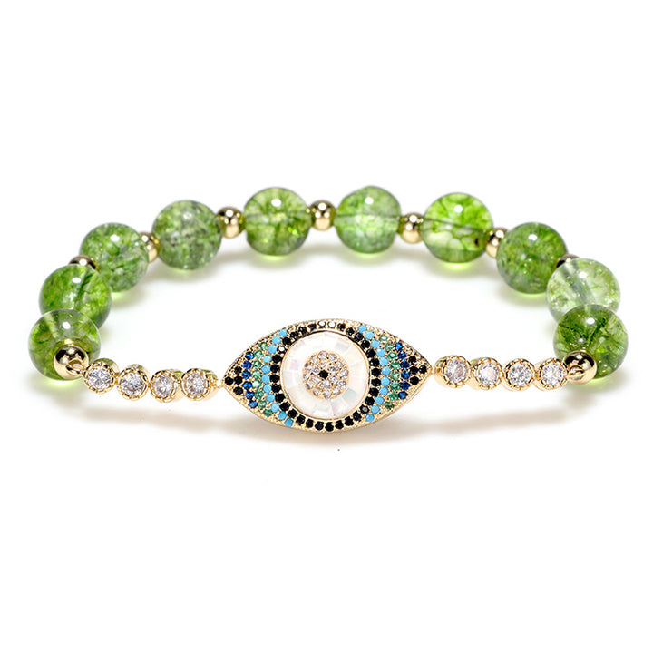 Buddha Stones Natural Peridot Evil Eye Abundance Bracelet - image 0
