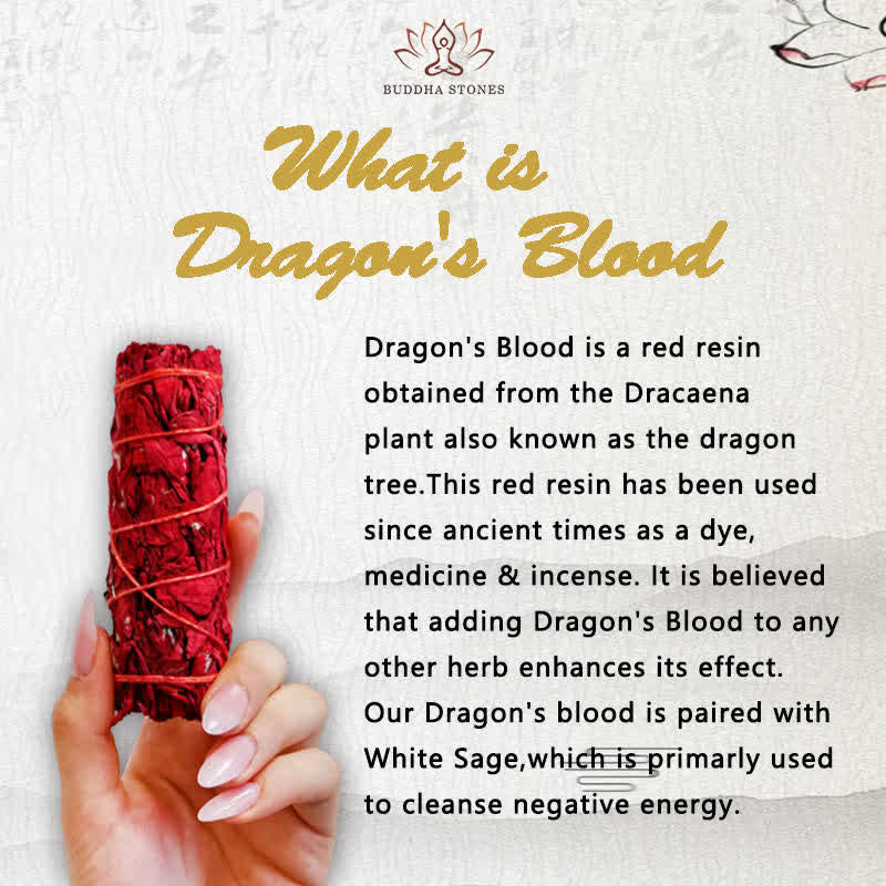 Buddha Stones Dragon's Blood Sage Smudge Stick for Home Negative Energy Cleansing Incense Healing Meditation Rituals - image 4