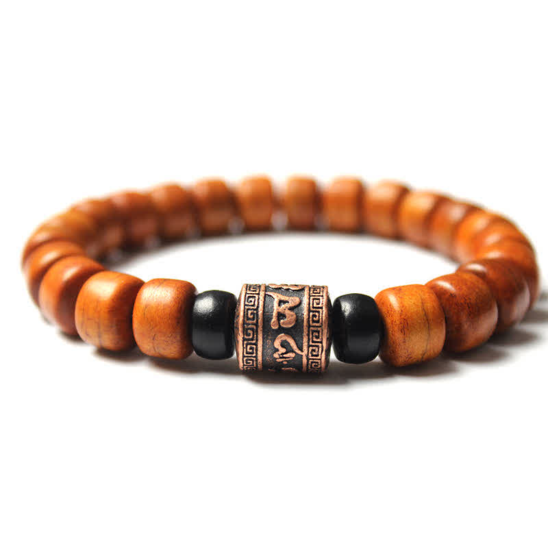 Buddha Stones Tibetan Bone Beads Om Mani Padme Hum Strength Bracelet - 10*8mm - Om Mani Padme Hum (Love ♥ Focus) - image 0