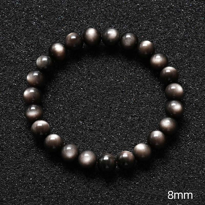 Buddha Stones Natural Silver Sheen Obsidian Soothing Protection Bracelet - image 5