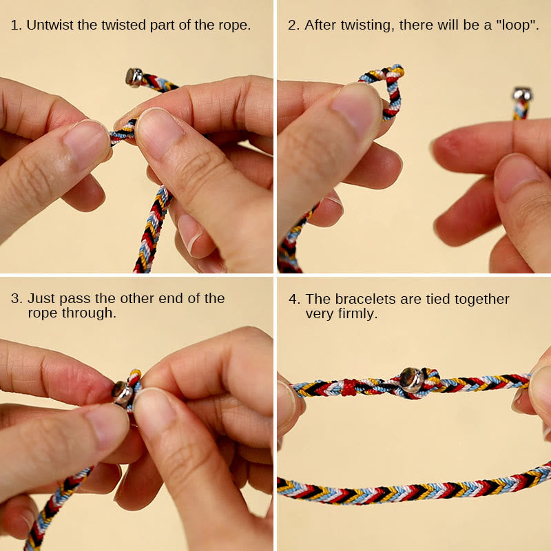 Buddha Stones Tibet Handmade Five Color Thread Protection Braid String Bracelet - image 9