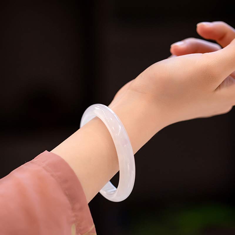 Buddha Stones Natural Chalcedony Harmony Positive Bracelet Bangle - image 3