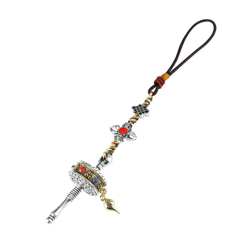 Tibet Om Mani Padme Hum Prayer Wheel Peace Rotatable Bag Car Hanging Decoration - image 16
