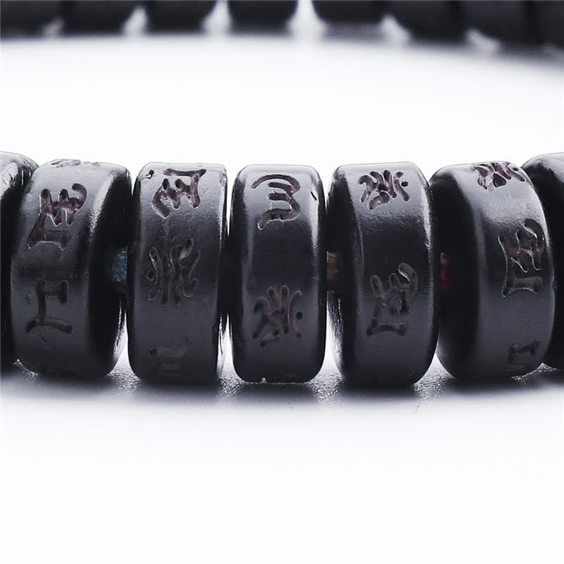 Buddha Stones Tibetan Coconut Shell Beads Engraved Om Mani Padme Hum Mantra Happiness Bracelet - image 6