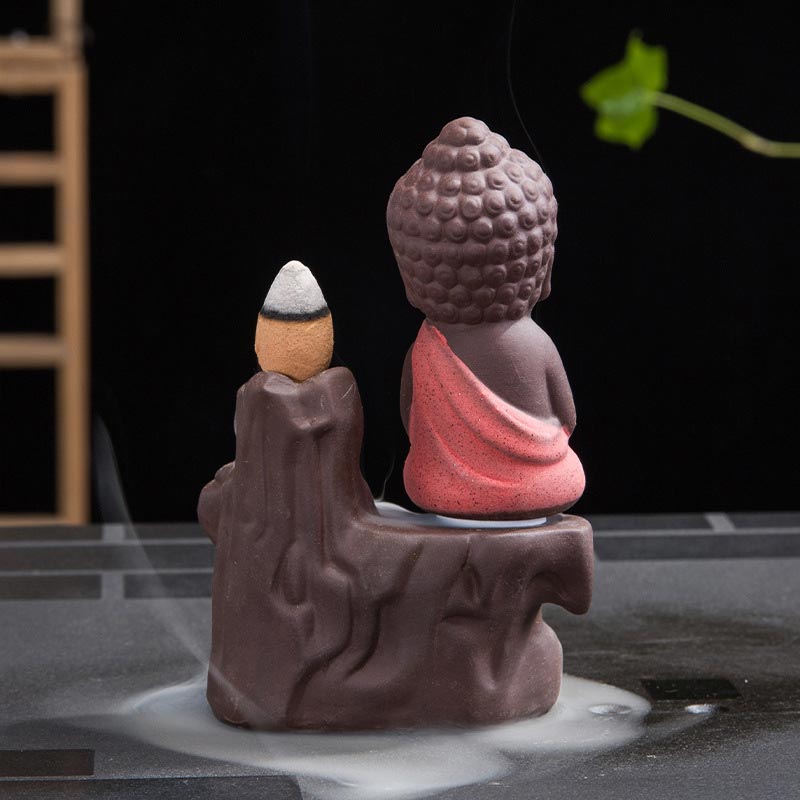 Buddha Stones  Backflow Smoke Fountain Ceramic Blessing Incense Burner Decoration - image 3