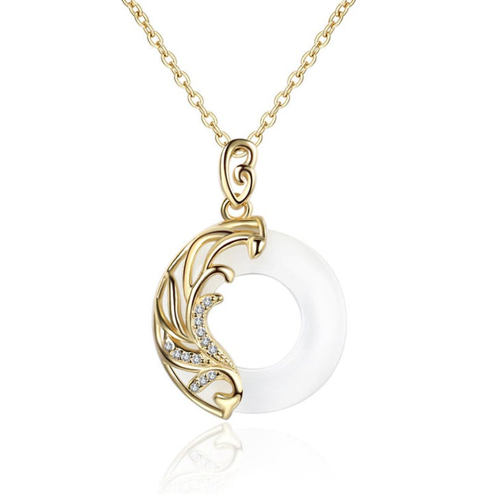 Buddha Stones Obsidian Chalcedony Meditation Round Pendant Necklace - image 3