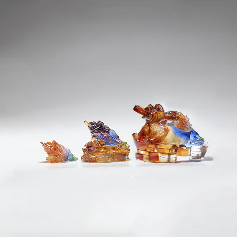 Buddha Stones Feng Shui Frog Handmade Liuli Crystal Art Piece Wealth Home Office Decoration - image 18