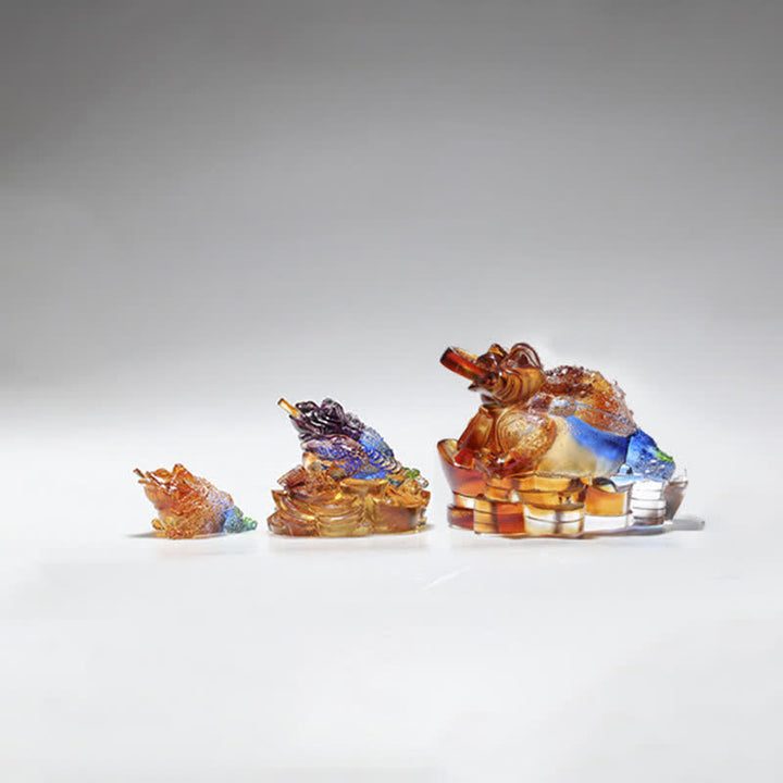 Buddha Stones Feng Shui Frog Handmade Liuli Crystal Art Piece Wealth Home Office Decoration - image 18