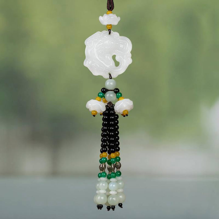 Buddha Stones FengShui Jade PiXiu Blessing Car Pendant Decoration - image 5