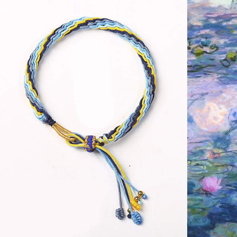 Reincarnation Knot Luck String Protection Braid Bracelet - Blue&Yellow (Wrist Circumference 14-20cm) - image 5
