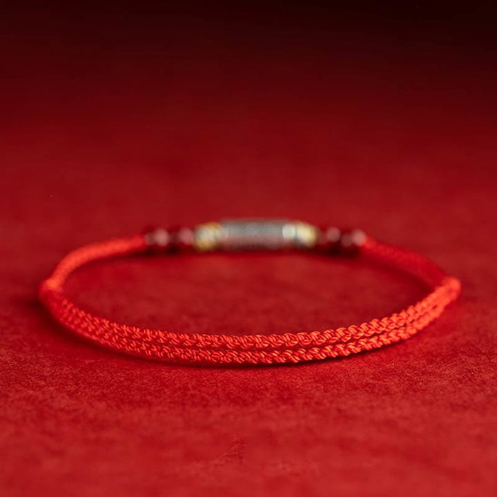 Buddha Stones 925 Sterling Silver Koi Fish Cinnabar Bead Wealth Handcrafted Braided Bracelet Anklet - image 4