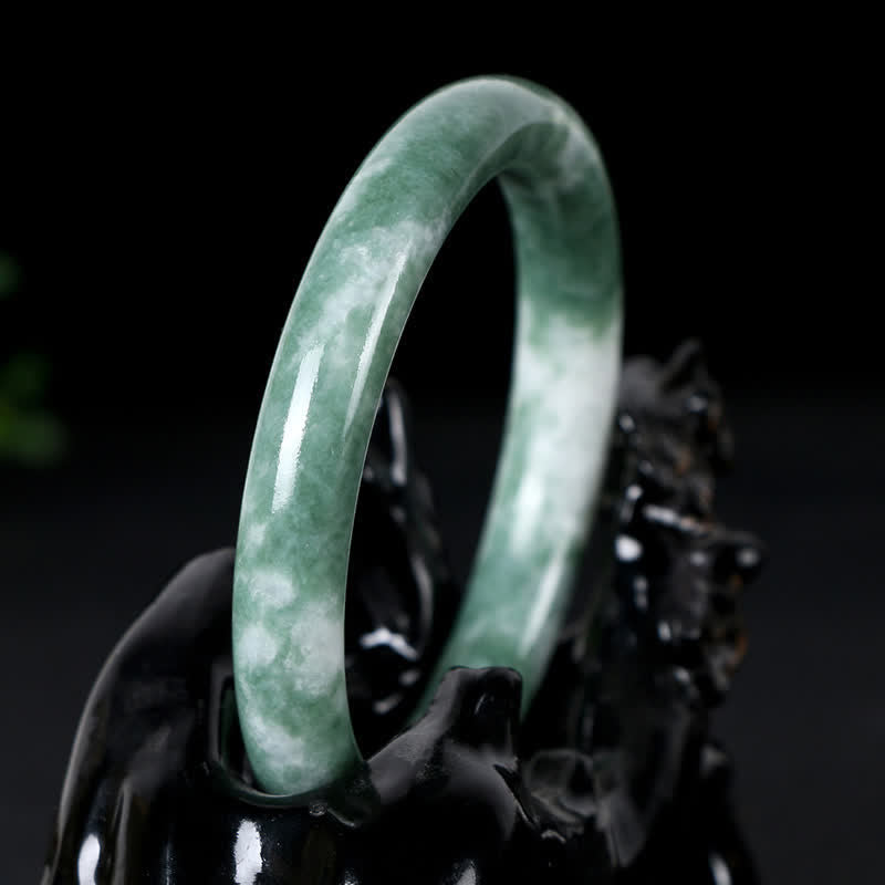 Buddha Stones Natural Jade Luck Abundance Bangle Bracelet - image 2