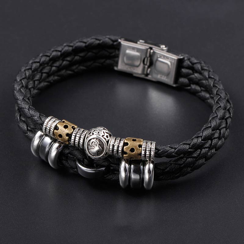 Buddha Stones 12 Constellations of the Zodiac Hematite Protection Bracelet - image 9