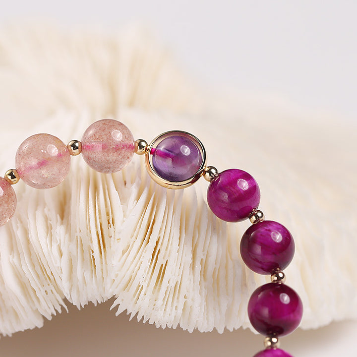 Buddha Stones Natural Strawberry Quartz Pixiu Love Bracelet - image 2