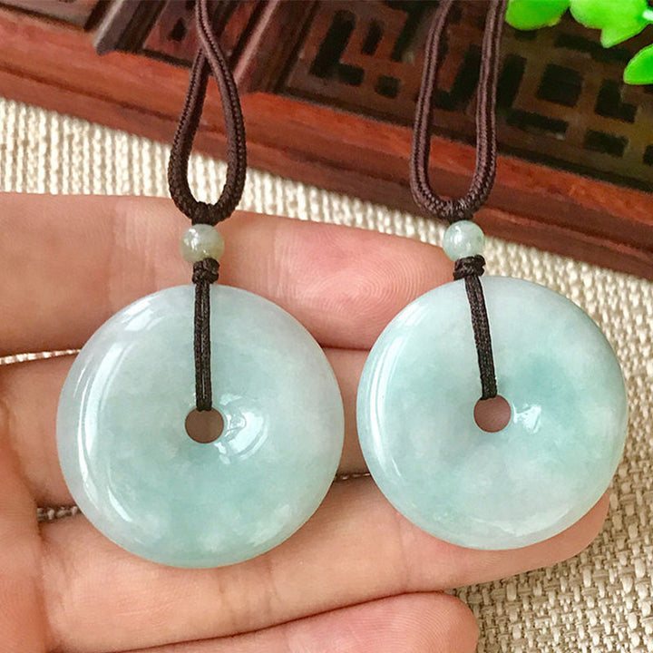 Buddha Stones Round Jade String Luck Necklace Pendant - image 5