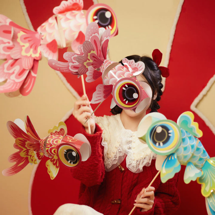 Buddha Stones DIY Fortune Luck Koi Fish Paper Lantern Lamp Mid-Autumn Festival Child Kids Lantern Decoration - image 12