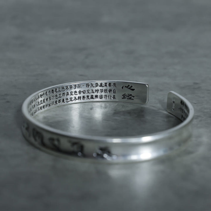 Buddha Stones Tibetan Mantra White Copper Bracelet - image 4