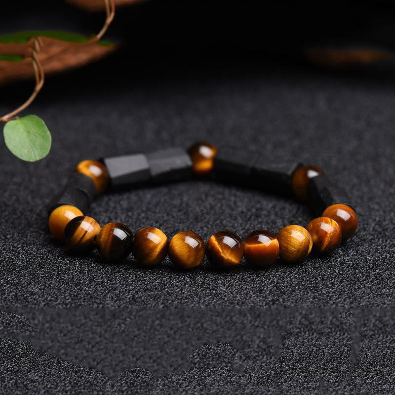 Buddha Stones Natural Black Tourmaline Tiger Eye Positive Bracelet - image 10