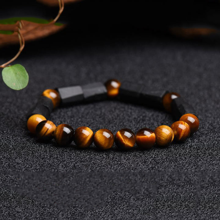 Buddha Stones Natural Black Tourmaline Tiger Eye Positive Bracelet - image 10