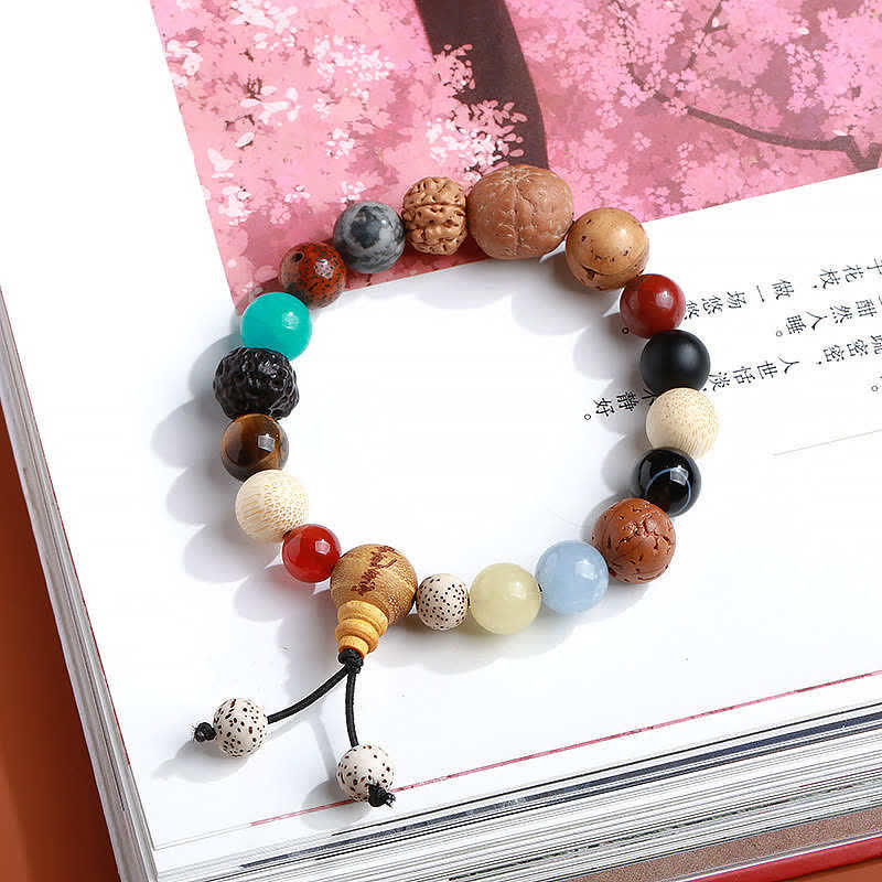 Buddha Stones Bodhi Seed Agate Wisdom Harmony Wrist Mala Bracelet - image 1
