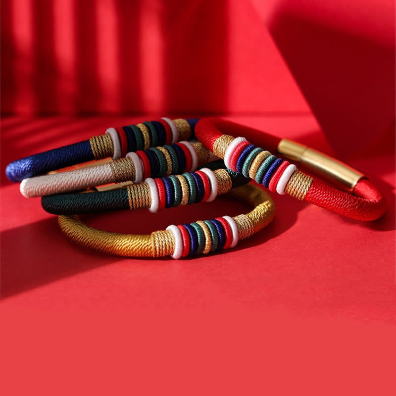 Buddha Stones Tibetan Handmade Colorful King Kong Knot Five Elements Luck Braid String Bracelet - image 19