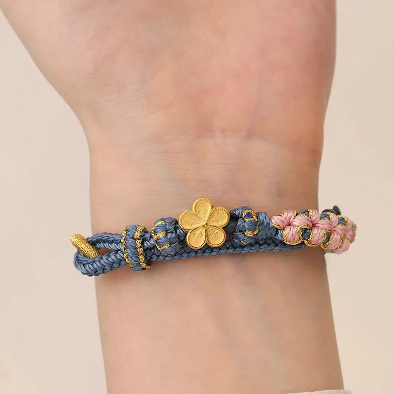 Buddha Stones Peach Blossom Design Wealth String Bracelet - image 3