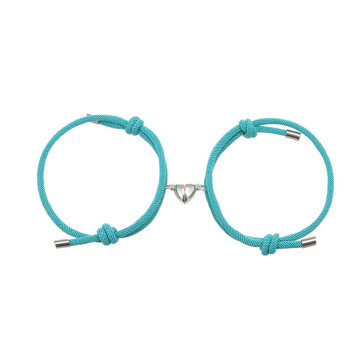 2Pcs Love Magnetic Couple String Strength Bracelet - MediumTurquoise - image 25