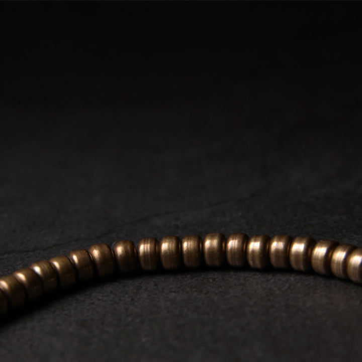 Buddha Stones Simple Design Copper Brass Bead Luck Wealth Bracelet - image 3