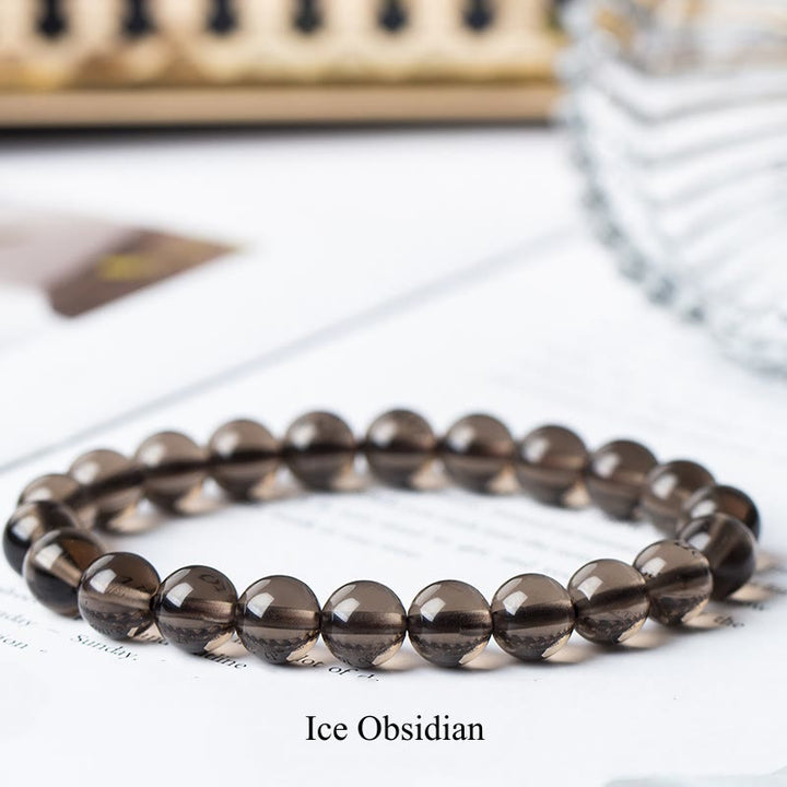 Buddha Stones Natural Stone Quartz Healing Beads Bracelet - 8mm - Ice Obsidian - image 11
