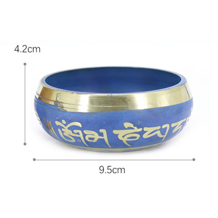 Buddha Stones Tibetan Sound Bowl Handcrafted for Relaxation Meditation Prayer Singing Bowl Set - 3.74IN (9.5CM) - image 5