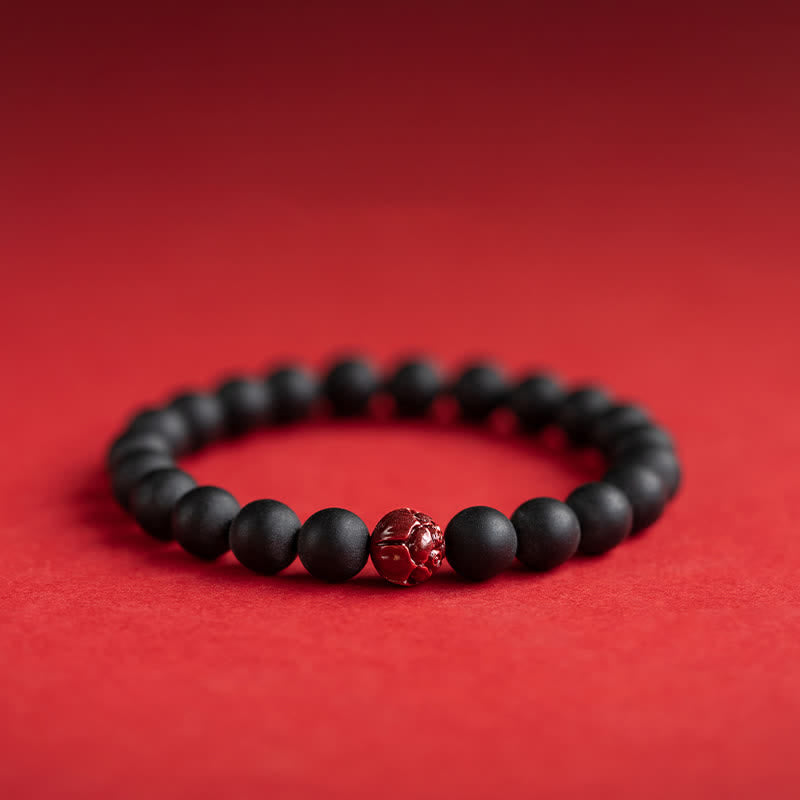 Buddha Stones Tibetan Cypress Cinnabar Lotus Healing Bracelet - 10mm(Wrist Circumference 14-16cm) - image 0