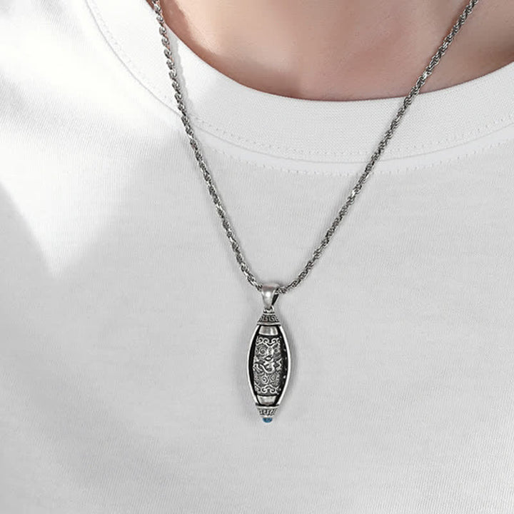 Buddha Stones Tibet Om Mani Padme Hum Protection Necklace Rotatable Pendant - image 3