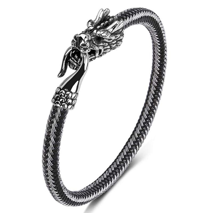 Buddha Stones Dragon Titanium Steel Protection Luck Bracelet - image 28