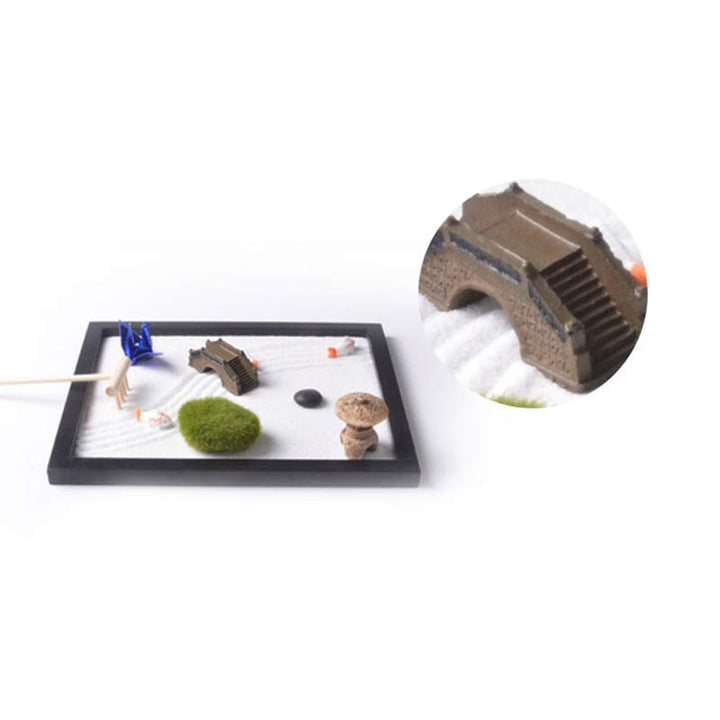 Buddha Stones Koi Fish Small Bridge Grass Landscape Peace Meditation Zen Garden Decoration - image 6