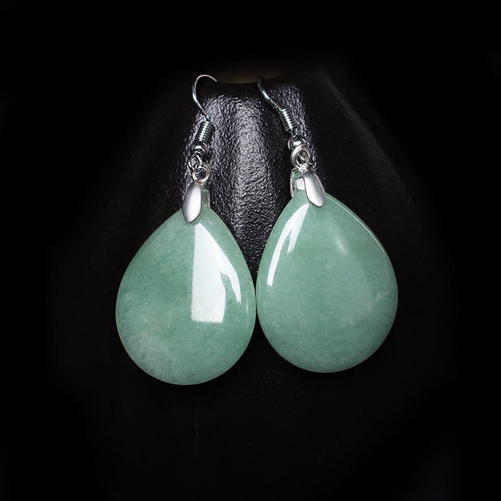 Buddha Stones Natural Aventurine Dangle Healing Drop Earrings - image 2