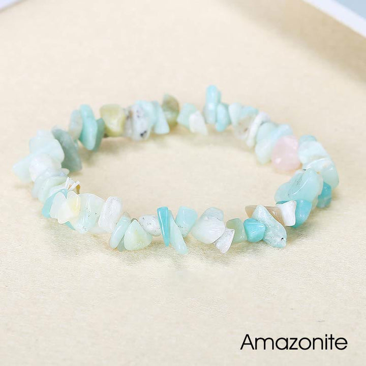 Natural Irregular Shape Crystal Stone Warmth Soothing Bracelet - Amazonite - image 40