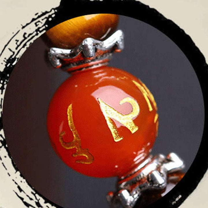 Chinese Zodiac 108 Beads Black Obsidian Tiger Eye Fortune Mala Bracelet - image 7