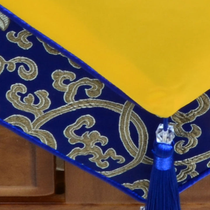 Prayer Altar Flower Vajra Dragon Pattern Tibetan Auspicious Symbols Tassels Jacquard Table Runner - image 7