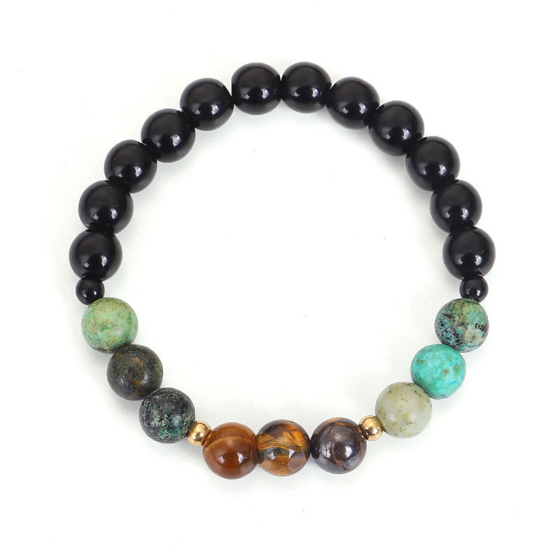 Buddha Stones 108 Mala Beads Natural Stone Tiger Eye Turquoise Protection Strength Bracelet Necklace - image 3